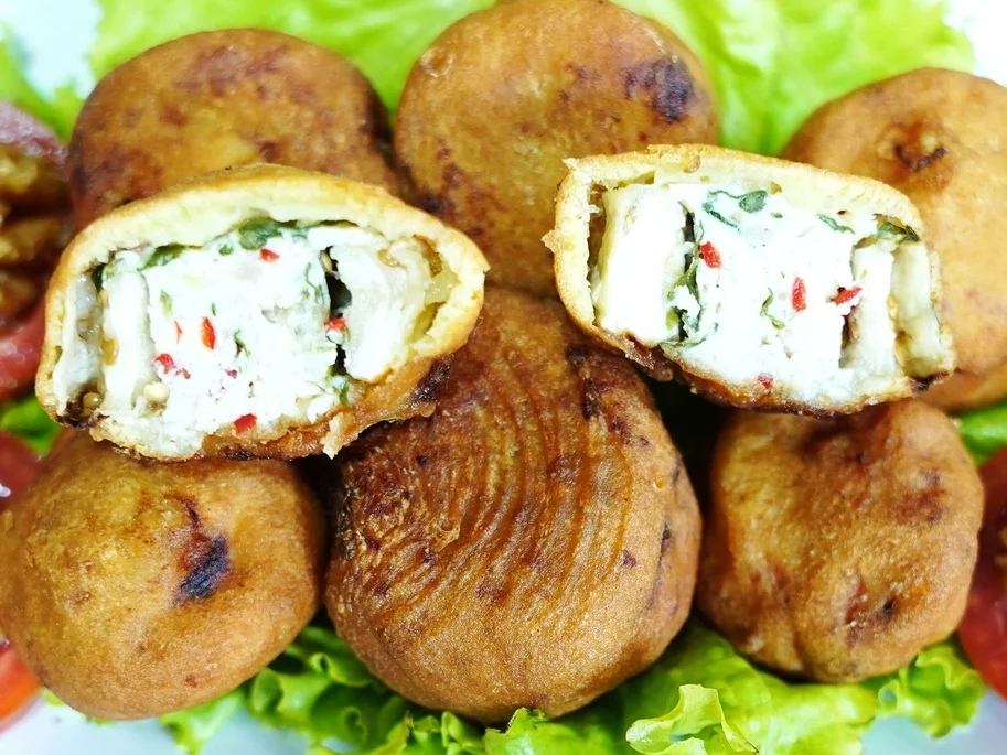 Rezept: Gefüllte Auberginen im Teigmantel – Jiao Zan Qie Bing Bild Nr. 15555 Gefüllte Auberginen im Teigmantel – Jiao Zan Qie Bing - Rezept - Bild Nr. 15555