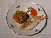 Frische Räucherforelle/ Roter Linsensalat/ Dill-Zitronen-Creme - Rezept - Bild Nr. 15559