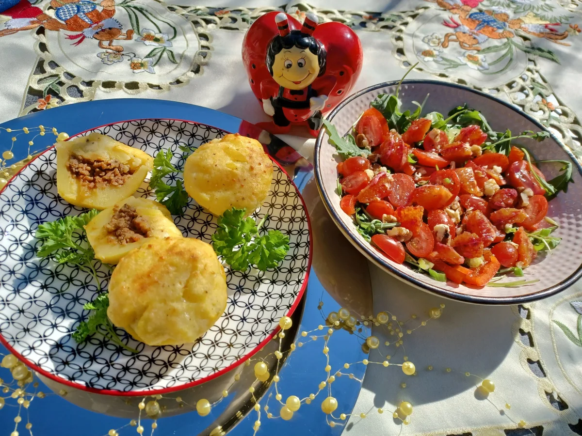 Ofenkartoffeln mit Hackfleischfüllung - Rezept - Bild Nr. 15592