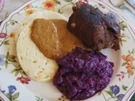 Rinderrouladen mit Rahmsauce, Apfel-Rotkohl und Böhmischen Knödeln - Rezept - Bild Nr. 15639
