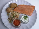 Saiblings-Filet vom Zedernholz an Fenchel-Chicorée Salat und Fächerkartoffeln - Rezept - Bild Nr. 2