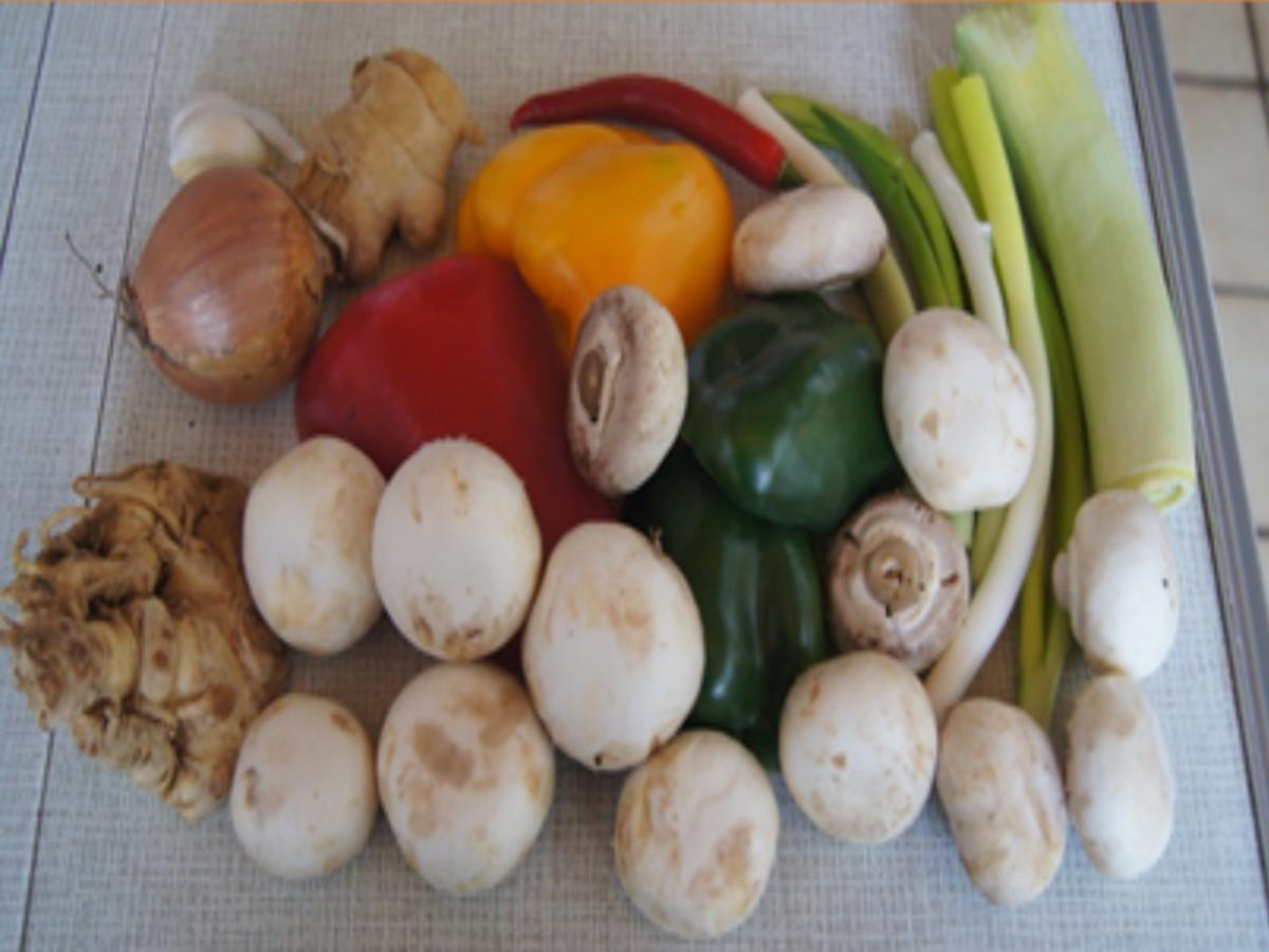 Rindfleischwok mit Gemüse und Bratreis mit Ei und Gemüse - Rezept - Bild Nr. 15646