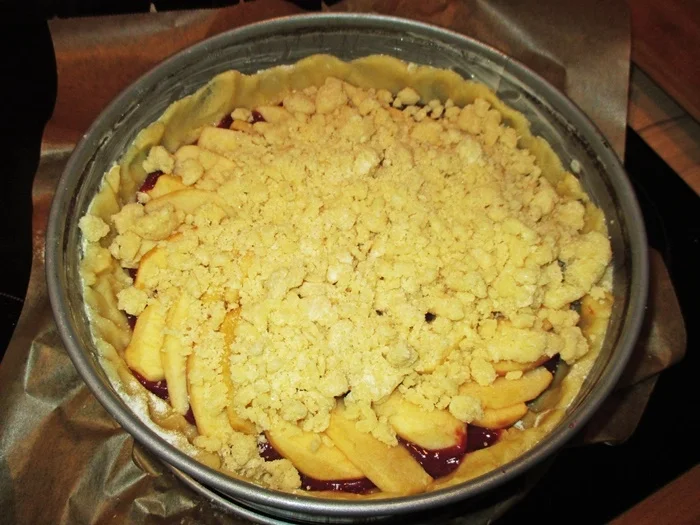 Apfel-Kirschpudding-Streuselkuchen- zur kochbar Challenge April 2022 - Rezept - Bild Nr. 15704