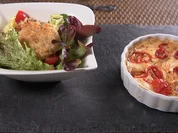 Garnelenfrikadelle mit überbackenem Schafskäse und Salat - Rezept - Bild Nr. 15702