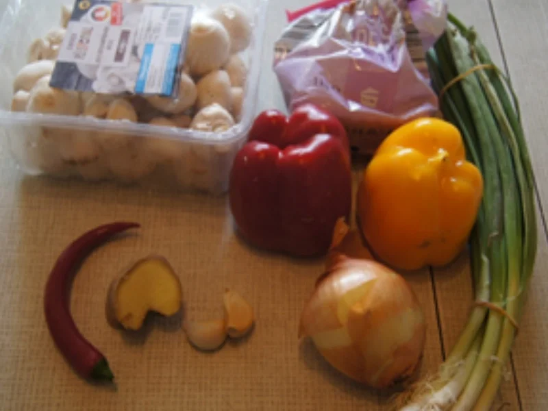 Minutensteakstreifen mit Gemüsemix, Champignons und Basmatireis - Rezept - Bild Nr. 15740