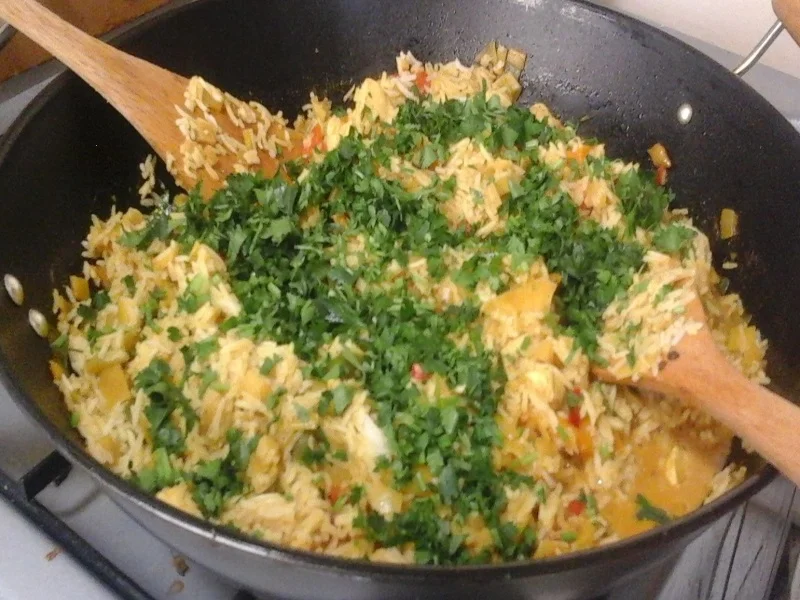 Biryani mit Gemüsemix, Hähnchenfleisch und Rindermettbällchen - Rezept - Bild Nr. 20