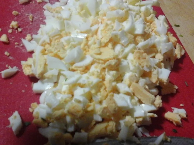 Ei-Reis-Frikadellen mit Rahm-Gemüsemix und Drillingen - Rezept - Bild Nr. 5