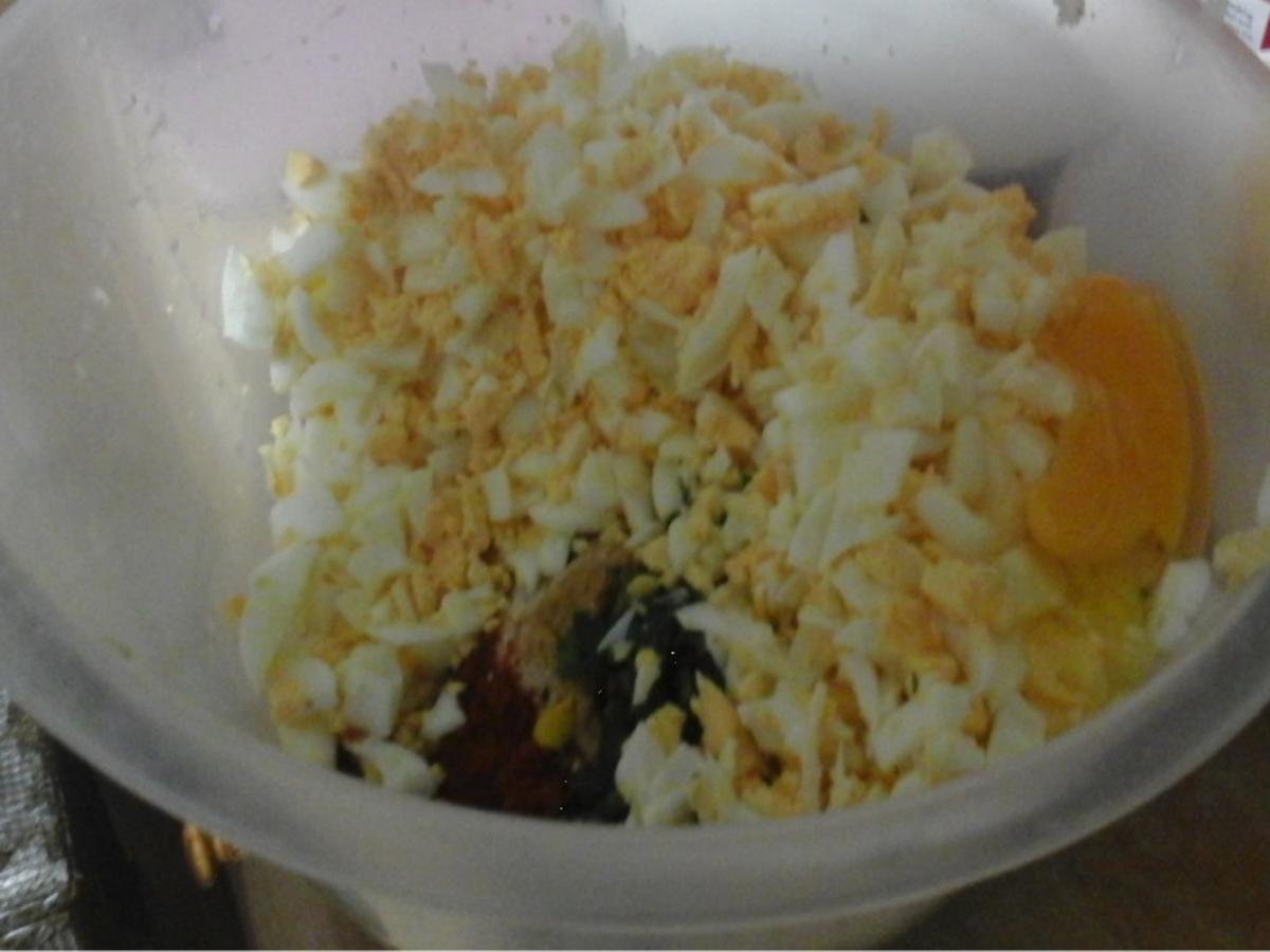 Ei-Reis-Frikadellen mit Rahm-Gemüsemix und Drillingen - Rezept - Bild Nr. 6