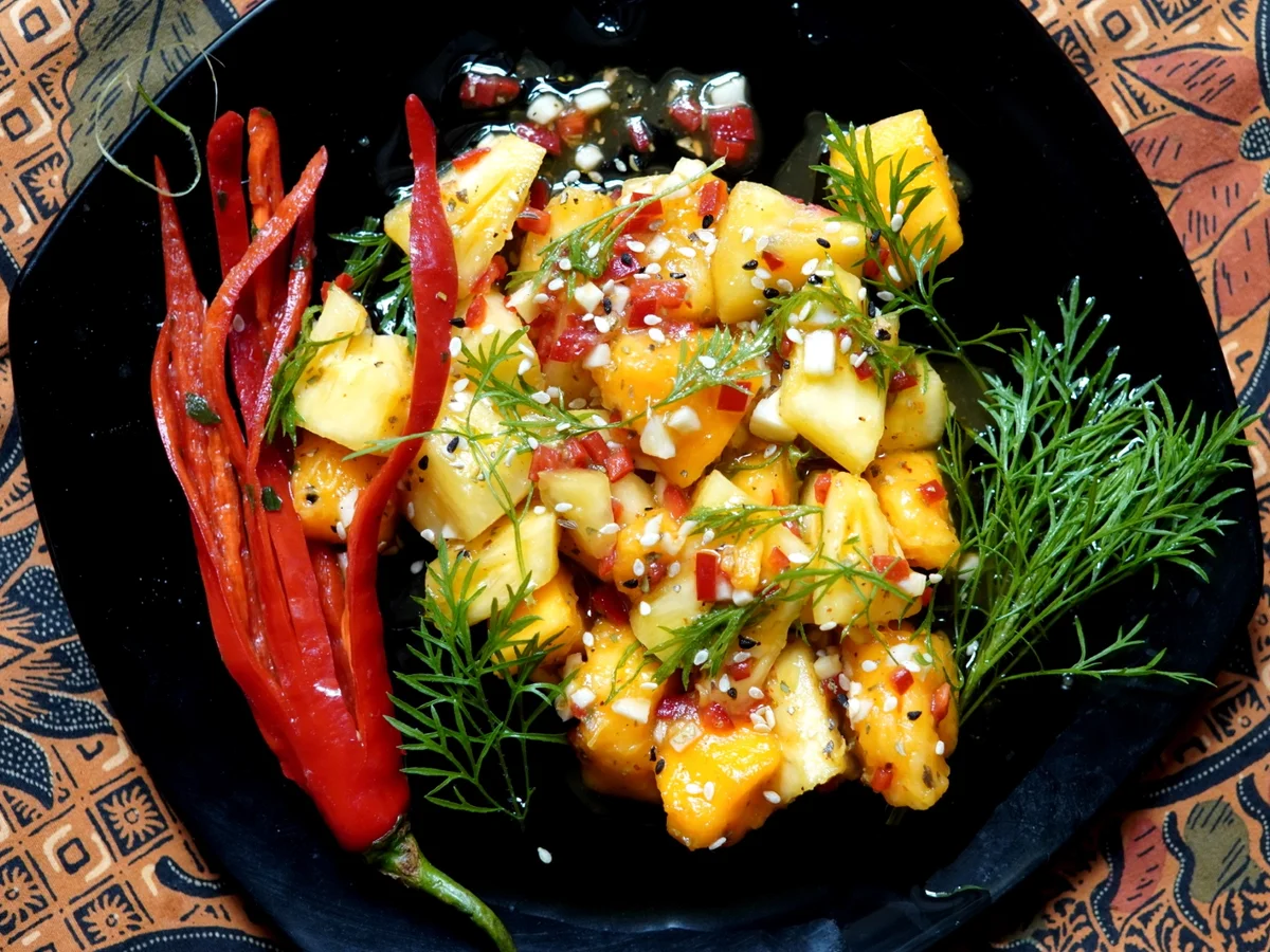 Rezept: Mexikanischer Ananas-Papaya-Salat – Ensalada de frutas Bild Nr. 2 Mexikanischer Ananas-Papaya-Salat – Ensalada de frutas - Rezept - Bild Nr. 2