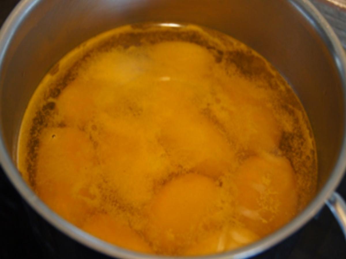 Bobby Bohnen in Senfsauce mit gekochten Eiern und gelben Drillingen - Rezept - Bild Nr. 15729
