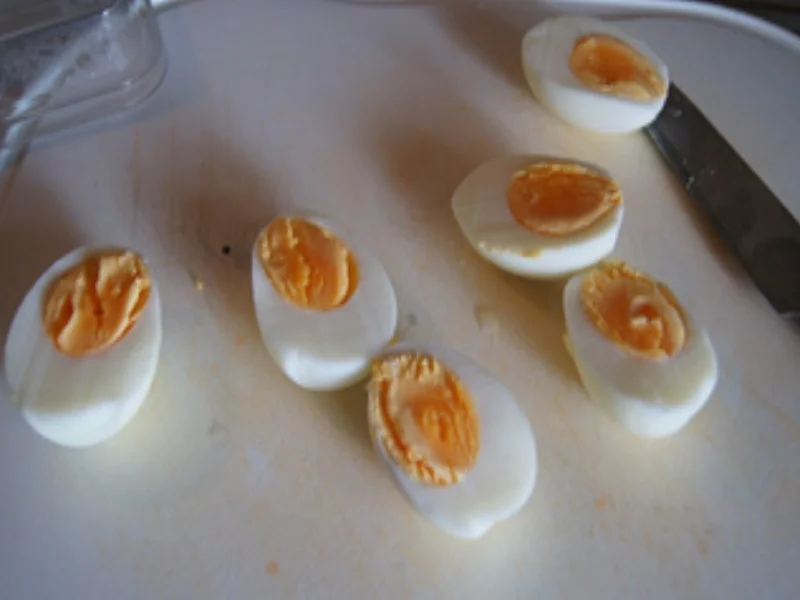 Rezept: Bobby Bohnen in Senfsauce mit gekochten Eiern und gelben Drillingen Bild Nr. 15728 Bobby Bohnen in Senfsauce mit gekochten Eiern und gelben Drillingen - Rezept - Bild Nr. 15728