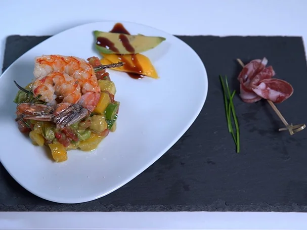 Scampi mit Früchten und Gemüse - Rezept - Bild Nr. 15720