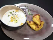 Mais-Karotten-Süppchen mit Kurkuma-Pfannenbrot - Rezept - Bild Nr. 2