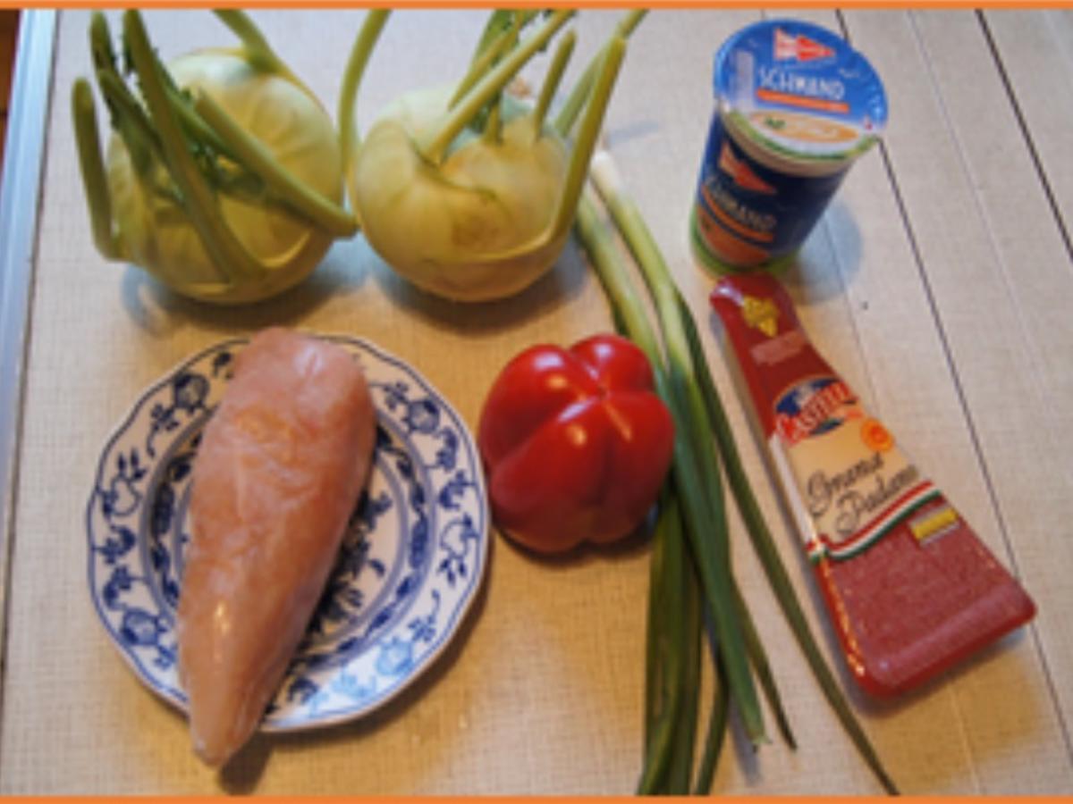 Gefüllte Kohlrabis mit Hähnchenfleisch und Gemüse - Rezept - Bild Nr. 3