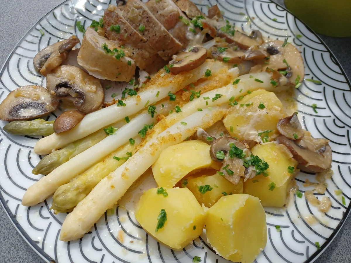 Schweinefilet mit Spargel und Pilzen - Rezept - Bild Nr. 15752