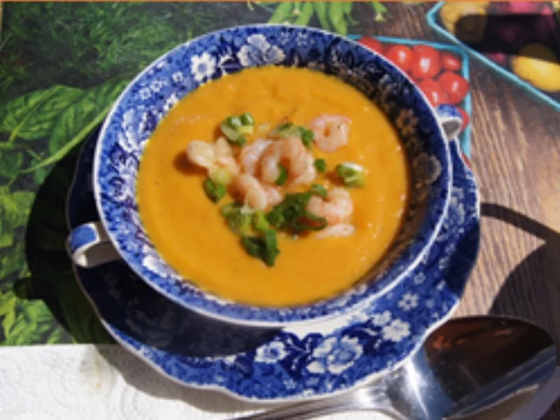 Möhren-Kokosmilch-Suppe mit Eismeer Garnelen - Rezept - Bild Nr. 15759