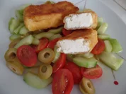 Feta -Sticks auf Tomaten-Gurken-Salat - Rezept - Bild Nr. 15759
