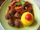 Herzhaft-pikante Mettbällchen mit Wok-Gemüse und gelben Basmatireis - Rezept - Bild Nr. 15801