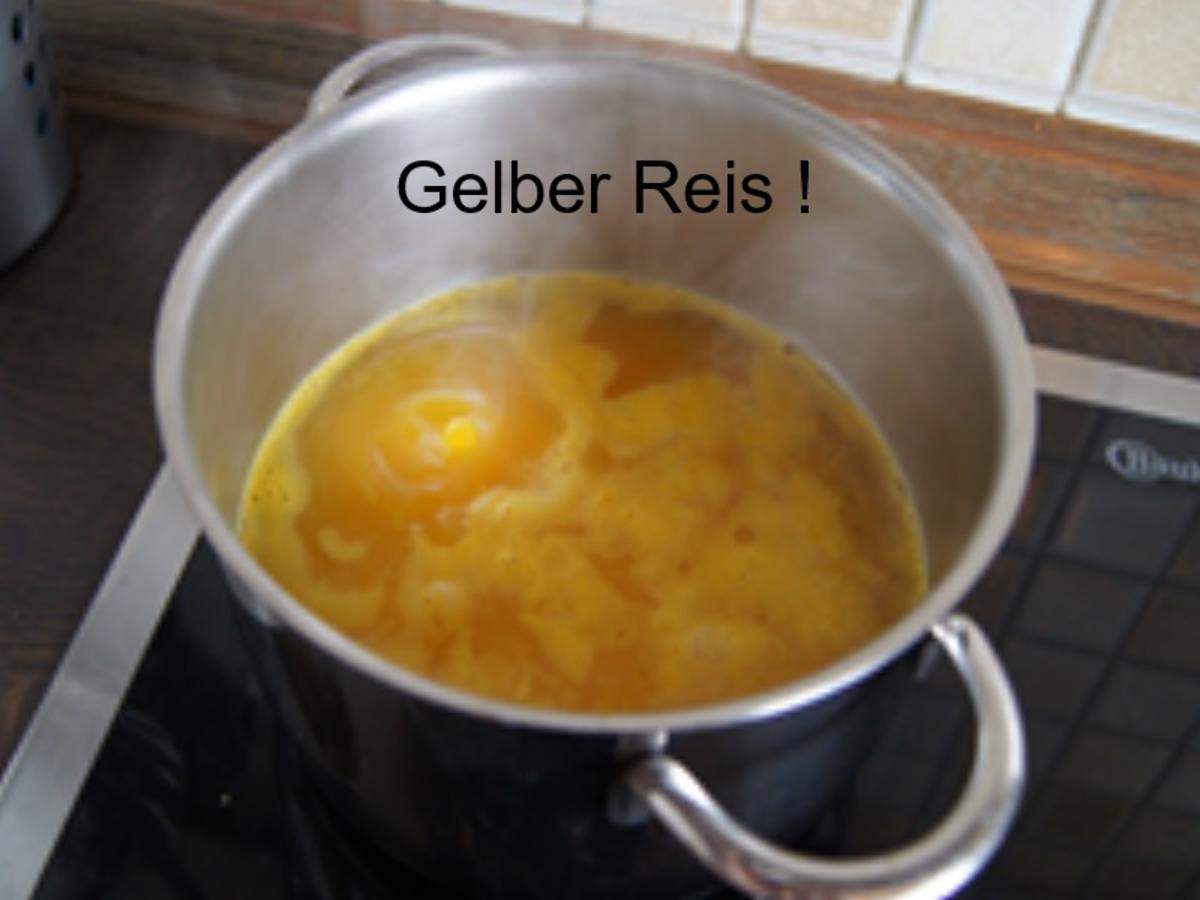 Herzhaft-pikante Mettbällchen mit Wok-Gemüse und gelben Basmatireis - Rezept - Bild Nr. 15815