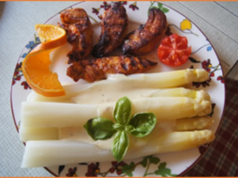 Spargel mit Honig-Senf-Sauce und Hähnchenbrustfilets - Rezept - Bild Nr. 2