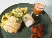 Skrei-Rücken mit Kartoffelstampf, Tomaten und Rosenkohl - Rezept - Bild Nr. 2