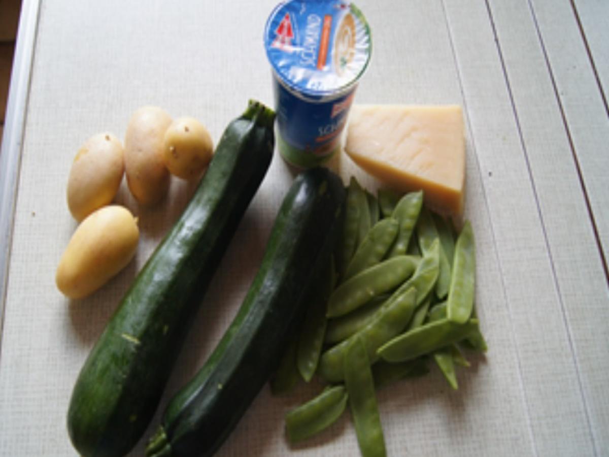 Zucchini-Zuckerschoten-Suppe mit Parmesan Hippen - Rezept - Bild Nr. 15831