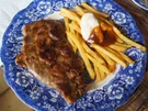Nackenkotelett mit Pommes Frites und gemischten Salat - Rezept - Bild Nr. 15833