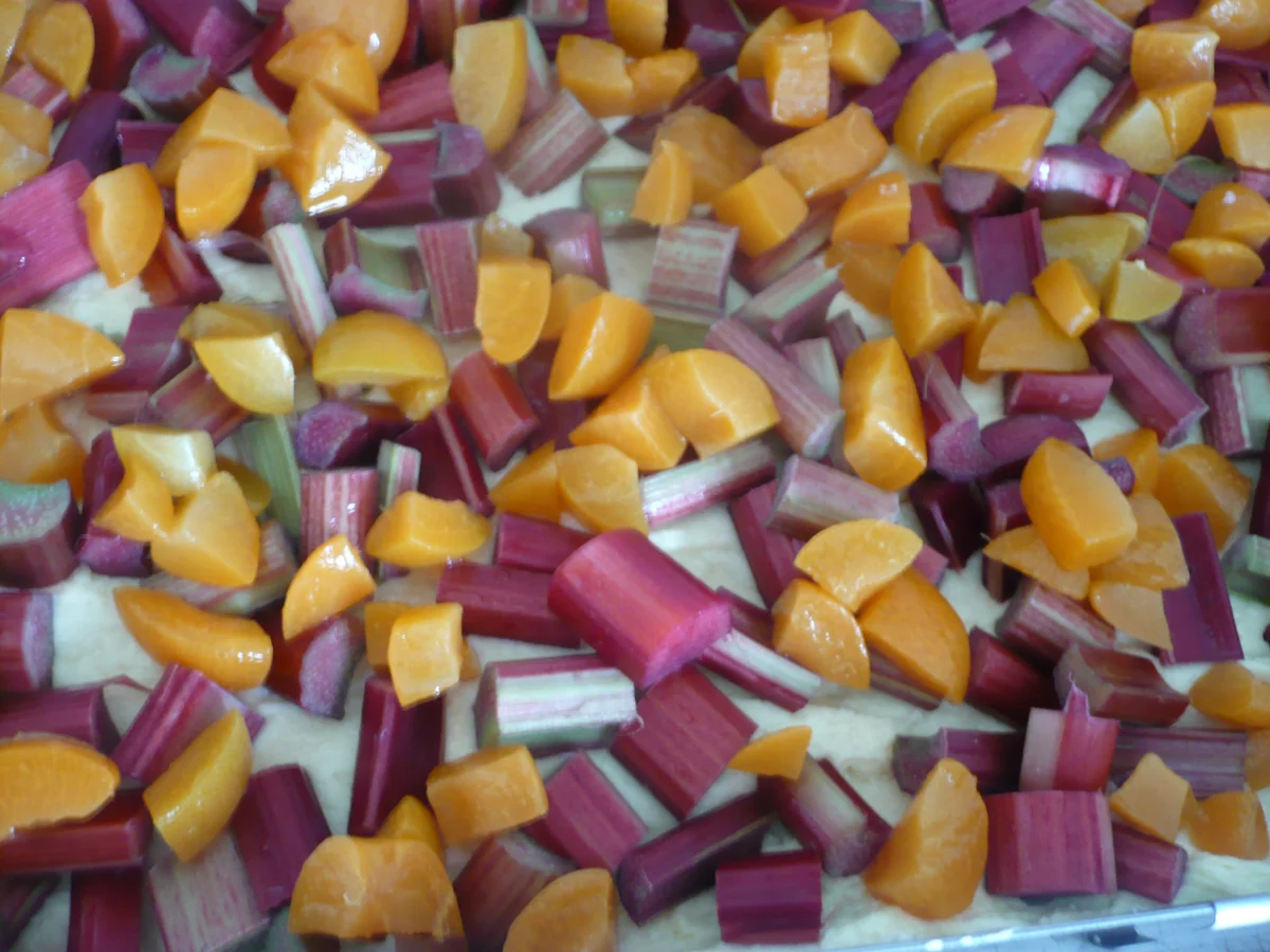 Rezept: Rhabarberkuchen mit Marzipanstreusel Bild Nr. 15928 Rhabarberkuchen mit Marzipanstreusel - Rezept - Bild Nr. 15928