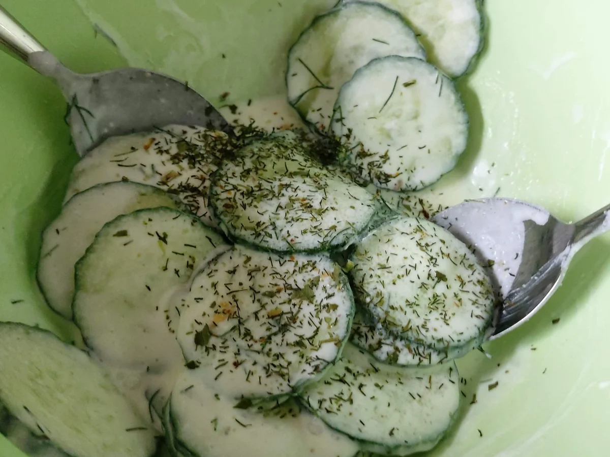 Quetschkartoffeln - Gurkensalat - Rezept - Bild Nr. 8