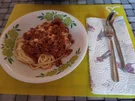 Spagetti mit Tomatenhacksoße und Basilikum Pesto zur kochbar Challenge 2022 - Rezept - Bild Nr. 15923