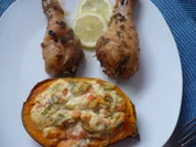 Gefüllte Süßkartoffel mit Hähnchenkeulen - Rezept - Bild Nr. 15961