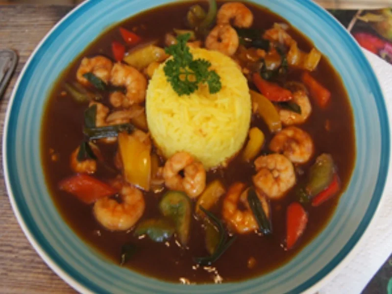 Garnelen süß-sauer mit gelben Basmatireis - Rezept - Bild Nr. 2