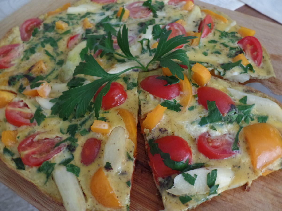Spargel-Tomaten-Paprika-Omelette - Rezept - Bild Nr. 15972