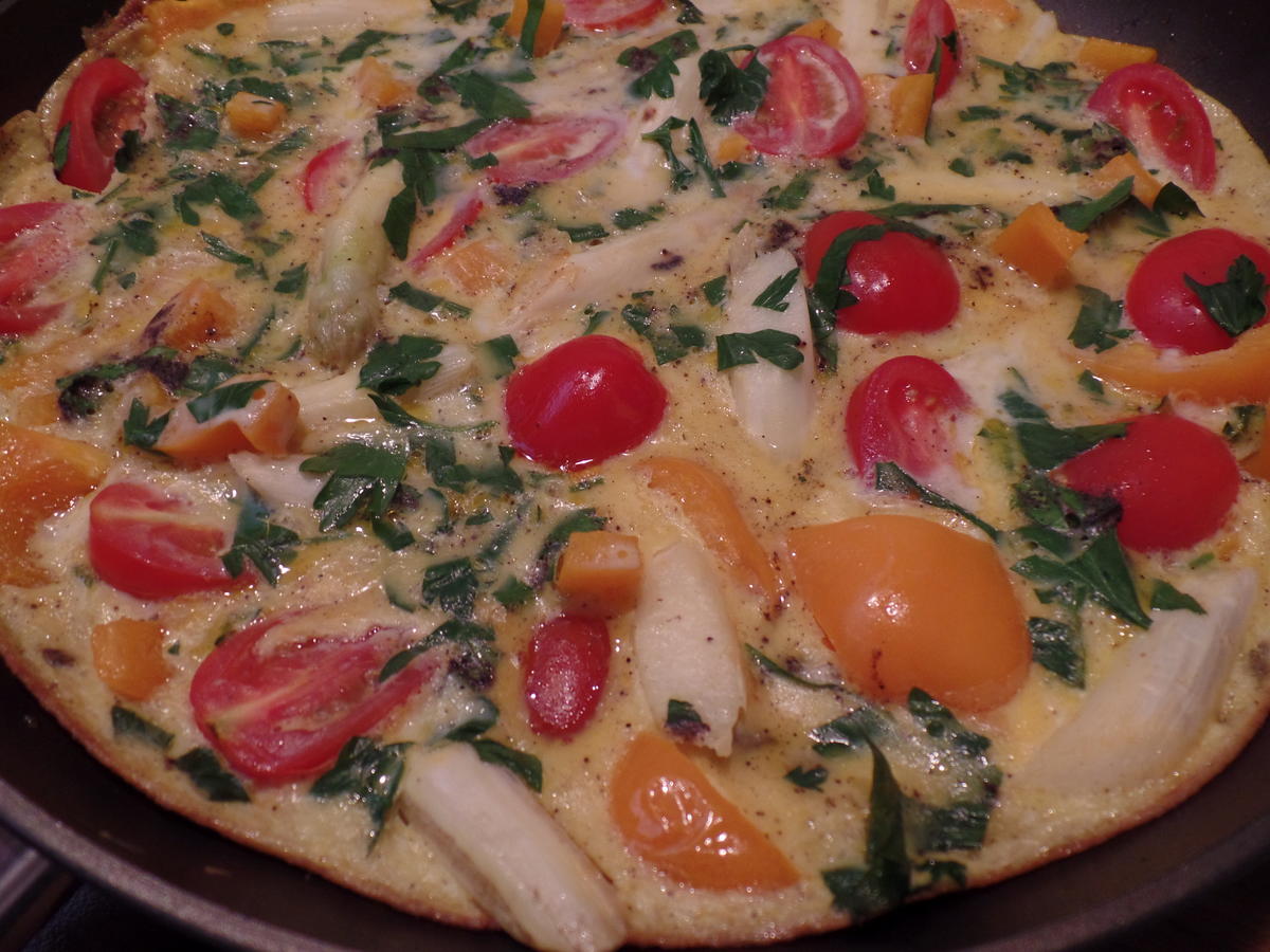 Spargel-Tomaten-Paprika-Omelette - Rezept - Bild Nr. 15978