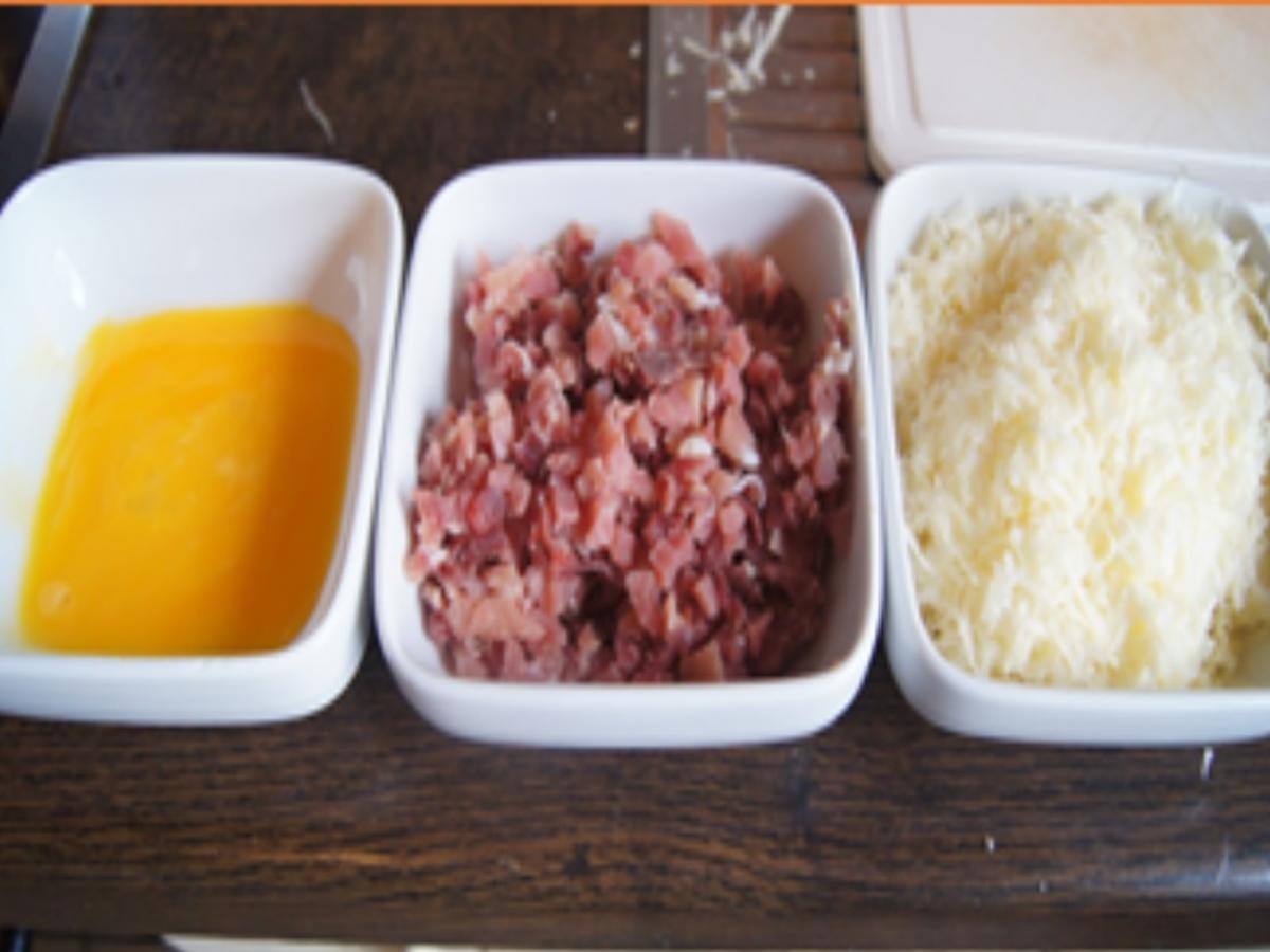 Spargel mit Käse-Schinken-Sauce, Steak und Drillingen - Rezept - Bild Nr. 7