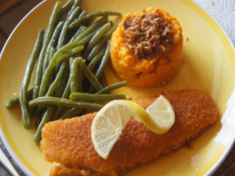 Rezept: Seelachsfilet mit grünen Bohnen und Süßkartoffelstampf Bild Nr. 2 Seelachsfilet mit grünen Bohnen und Süßkartoffelstampf - Rezept - Bild Nr. 2