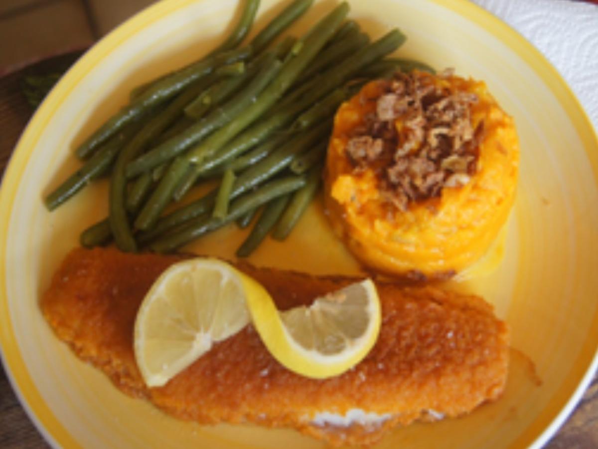 Seelachsfilet mit grünen Bohnen und Süßkartoffelstampf - Rezept - Bild Nr. 15