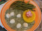 Wachteleier in Dillsauce mit grünen Bohnen und gelben Basmatireis - Rezept - Bild Nr. 2