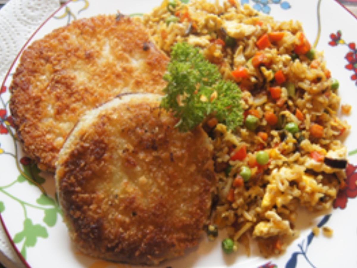 Kohlrabi Schnitzel mit Reis kantonesischer Art - Rezept - kochbar.de