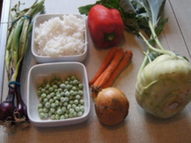 Kohlrabi Schnitzel mit Reis kantonesischer Art - Rezept - Bild Nr. 3