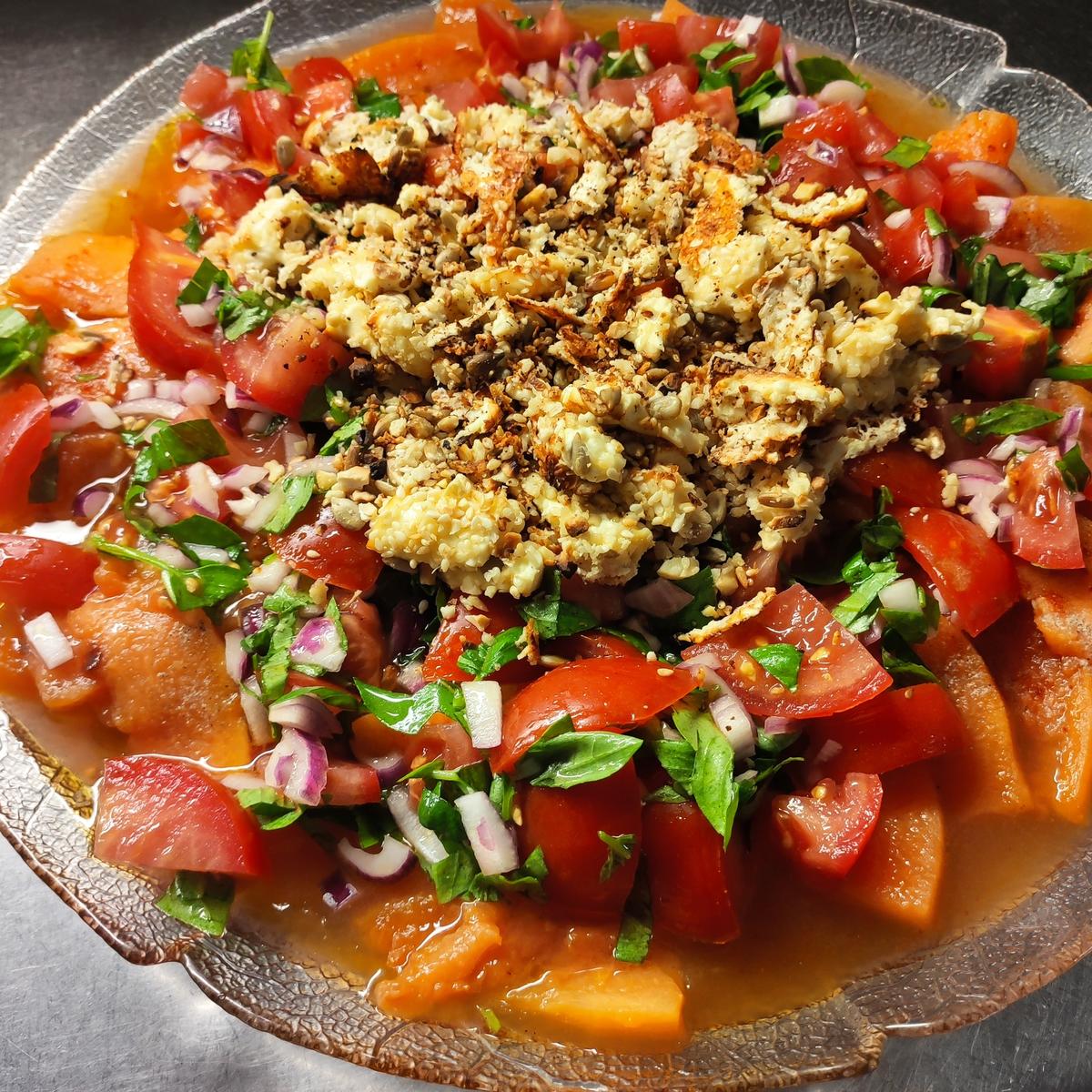 Tomatensalat mit gegrillter Melone und Feta - Rezept - Bild Nr. 2