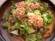 Pancake mit Käsewürfel in Brezelkruste und Salat - Rezept - Bild Nr. 2