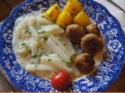 Rahm-Kohlrabi mit Mettbällchen und Kümmel-Drillingen - Rezept - Bild Nr. 2
