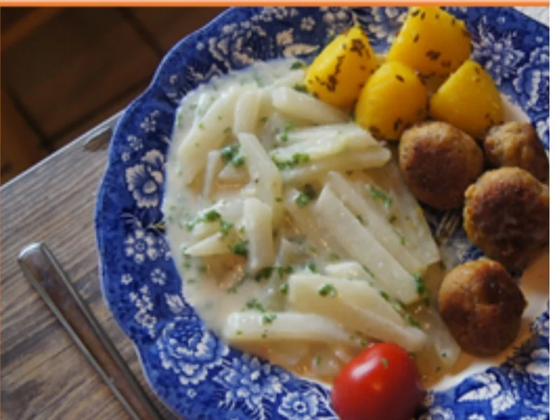 Rezept: Rahm-Kohlrabi mit Mettbällchen und Kümmel-Drillingen Bild Nr. 15 Rahm-Kohlrabi mit Mettbällchen und Kümmel-Drillingen - Rezept - Bild Nr. 15