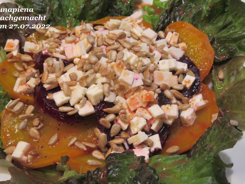 Rote Beete Salat mit Rucola, Feta und Walnüssen - Rezept