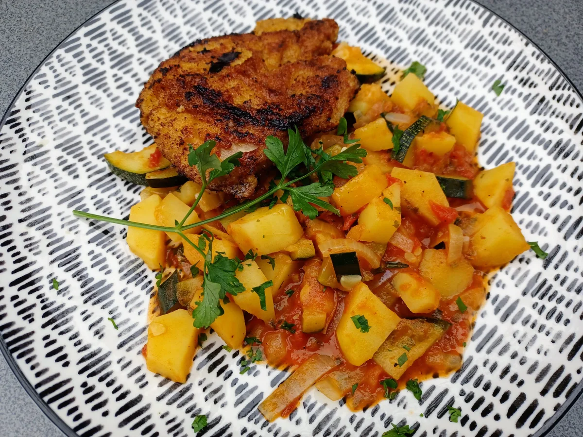 Schnitzel auf Zucchinigemüse - Rezept - Bild Nr. 9