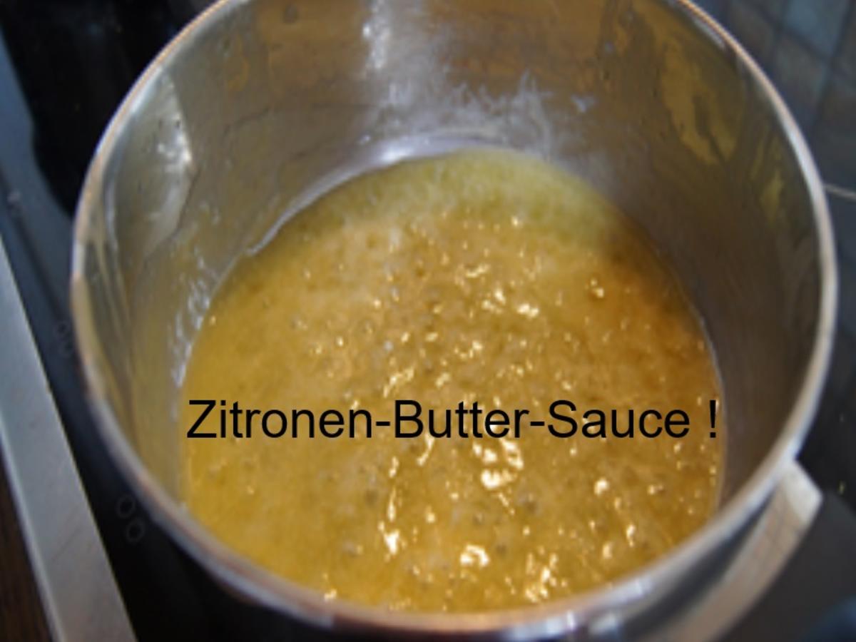Ganze Lachsforelle im Backofen mit Zitronen-Butter-Sauce, Brokkoli und Drillingen - Rezept - Bild Nr. 9