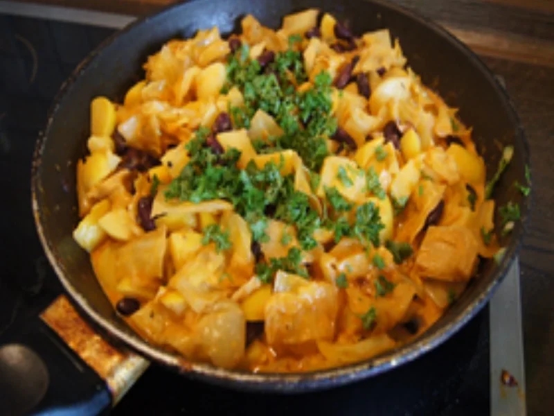 Spitzkohl-Kidneybohnen-Kartoffel-Pfanne - Rezept - Bild Nr. 16
