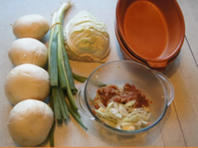 Gefüllte Riesenchampignons auf geschmorten Spitzkohl - Rezept - Bild Nr. 3