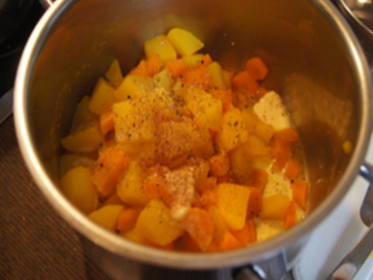 Rotes-Curry-Schlemmer-Filet mit Kaiserschoten und Möhren-Kartoffel-Stampf - Rezept - Bild Nr. 12
